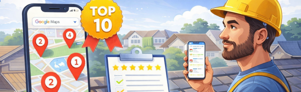 Empresa de roofing apareciendo en el Top 10 de Google Maps - marketing para roofers